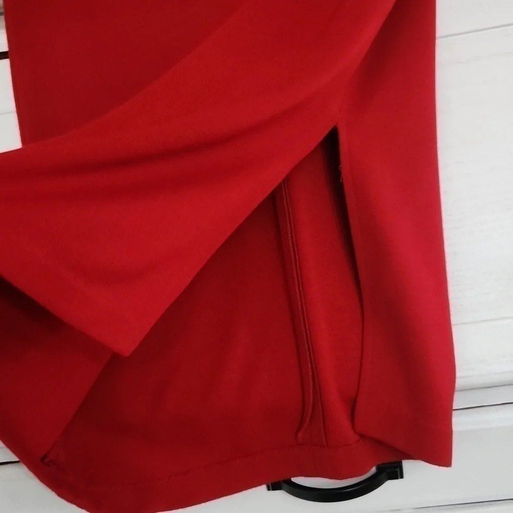 Elegant Red Vintage Dress Career Modest Romance Cottagecore Size 8 Whimsical - Picture 7 of 11